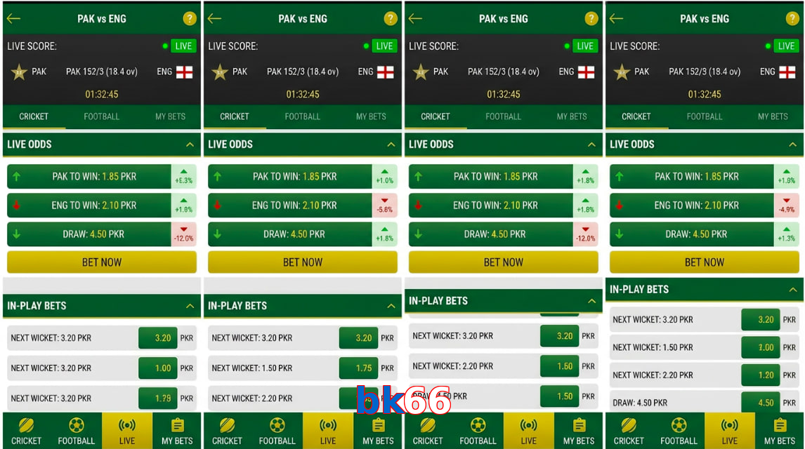 Game list for Bk66 bet section